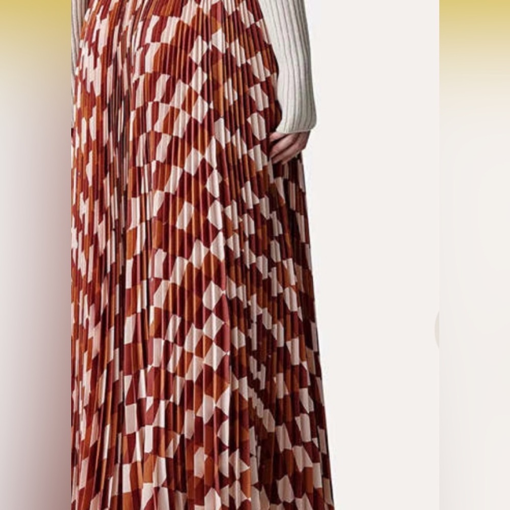 Forte Forte My Skirt Pleated Diamante Print skirt -Tierra size 6 - Picture 3 of 12